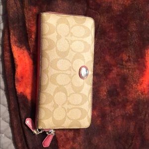Coral coach wallet